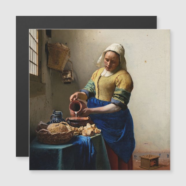 Johannes Vermeer - The Milkmaid Magnetic Card (Front/Back)