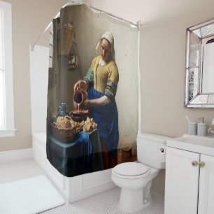 Johannes Vermeer - The Milkmaid Shower Curtain
