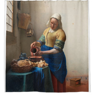 Johannes Vermeer - The Milkmaid Shower Curtain