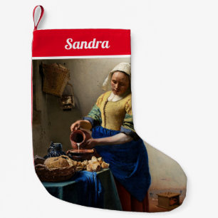 Johannes Vermeer - The Milkmaid Small Christmas Stocking