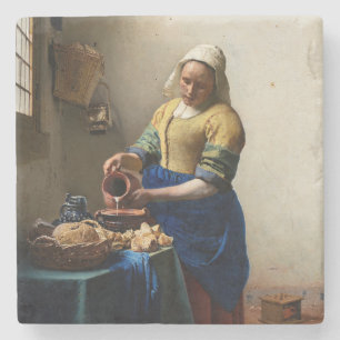 Johannes Vermeer - The Milkmaid Stone Coaster