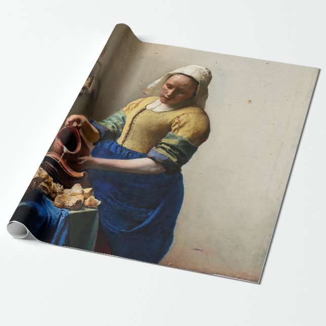 Johannes Vermeer - The Milkmaid Wrapping Paper (Unrolled)