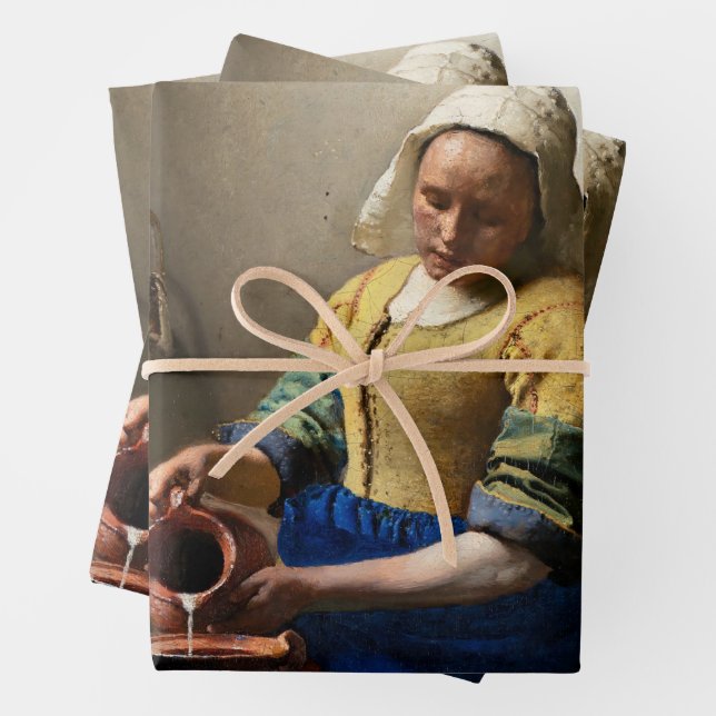 Johannes Vermeer - The Milkmaid Wrapping Paper Sheet (In situ)