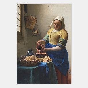 Johannes Vermeer - The Milkmaid Wrapping Paper Sheet