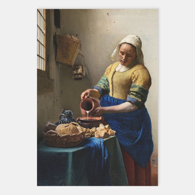Johannes Vermeer - The Milkmaid Wrapping Paper Sheet (Creator Uploaded)