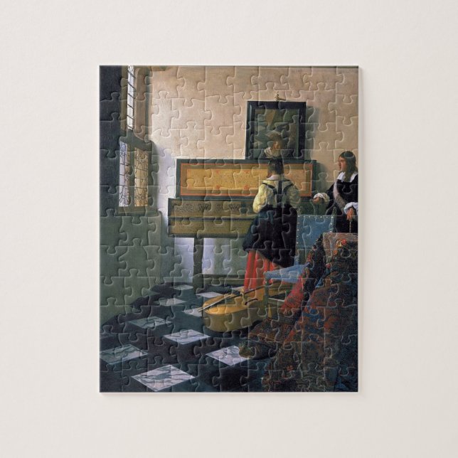 Johannes Vermeer - The Music Lesson Jigsaw Puzzle (Vertical)