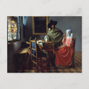Johannes Vermeer The Wine Glass Postcard