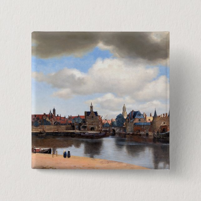Johannes Vermeer - View of Delft 15 Cm Square Badge (Front)