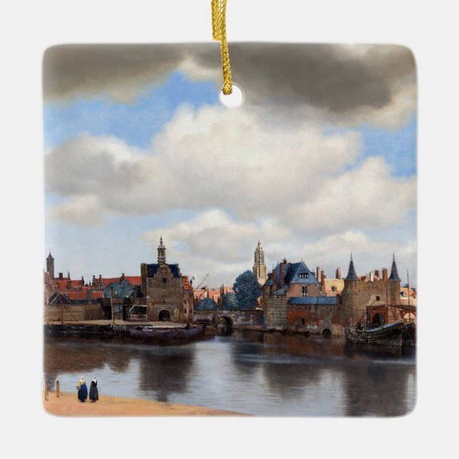 Johannes Vermeer - View of Delft Ceramic Ornament (Front)