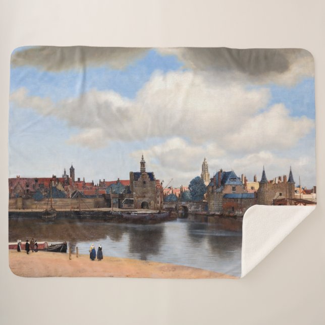 Johannes Vermeer - View of Delft Sherpa Blanket (Front (Horizontal))