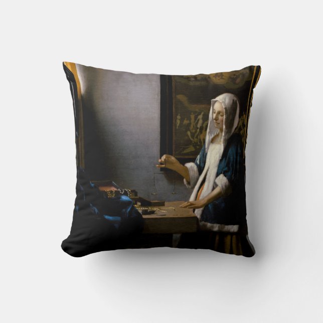 Johannes Vermeer - Woman Holding a Balance Cushion (Front)