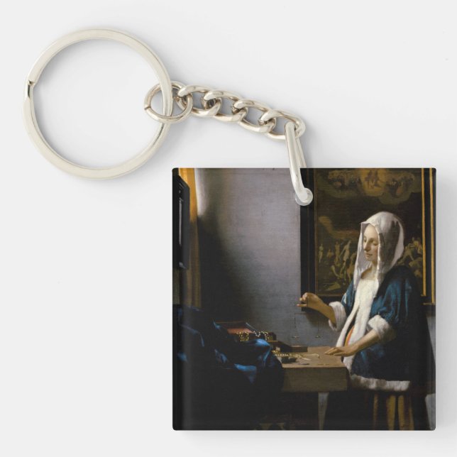 Johannes Vermeer - Woman Holding a Balance Key Ring (Front)