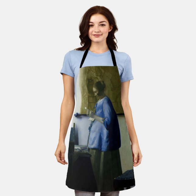 Johannes Vermeer - Woman in Blue Reading a Letter Apron (Worn)