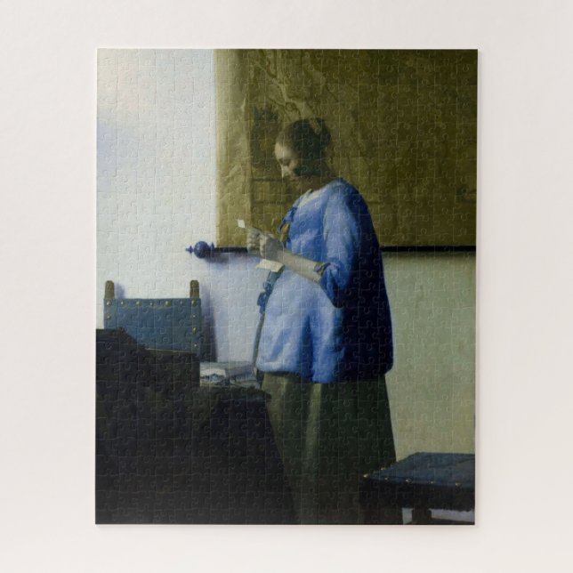 Johannes Vermeer - Woman in Blue Reading a Letter Jigsaw Puzzle (Vertical)