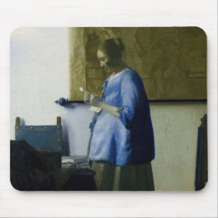 Johannes Vermeer - Woman in Blue Reading a Letter Mouse Pad