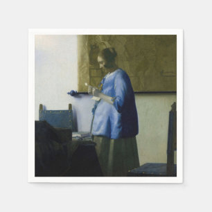 Johannes Vermeer - Woman in Blue Reading a Letter Napkin