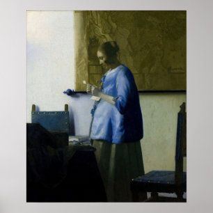 Johannes Vermeer - Woman in Blue Reading a Letter Poster