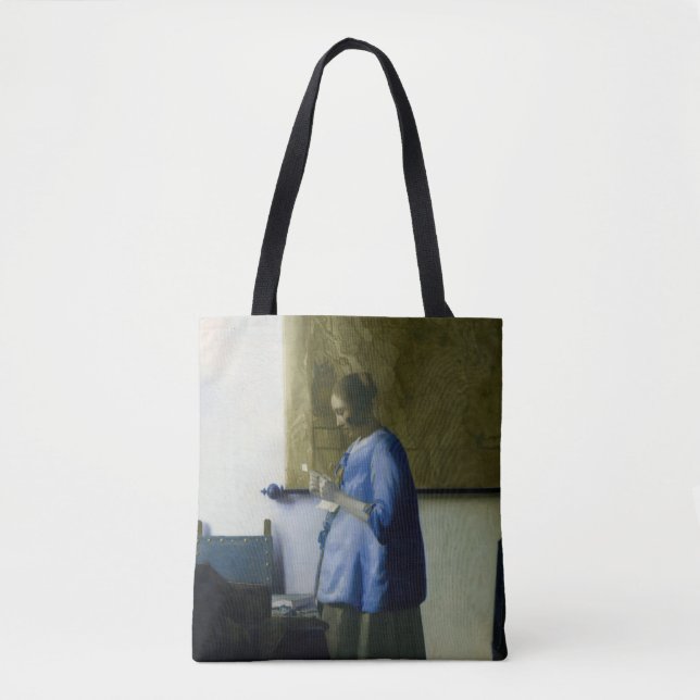 Johannes Vermeer - Woman in Blue Reading a Letter Tote Bag (Front)