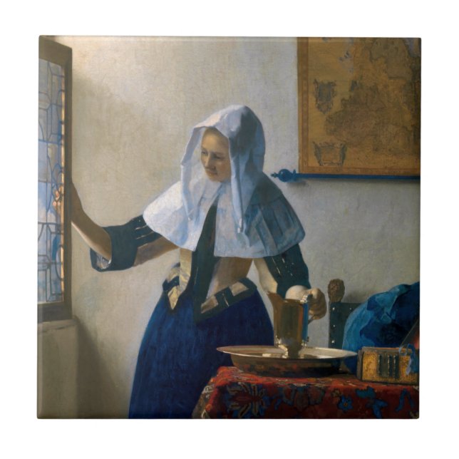 Johannes Vermeer - Woman with a Water Pitcher Ceramic Tile (Front)