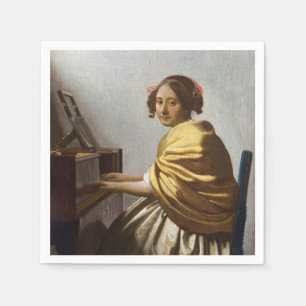 Johannes Vermeer - Young Woman Seated at Virginal Napkin