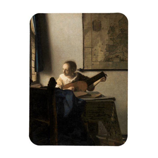 Johannes Vermeer - Young Woman with a Lute Magnet (Vertical)