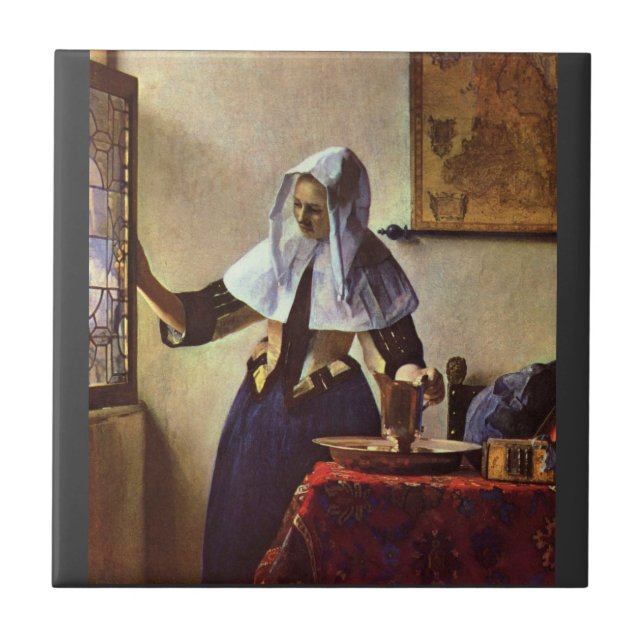 Johannes Vermeer - Young woman with a water jug at Tile (Front)