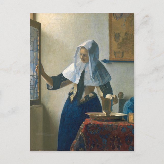 Johannes Vermeer Young Woman with a Water Pitcher Postcard (Front)