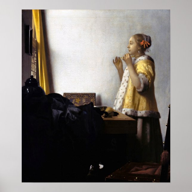 Johannes Vermeer - Young Woman with Pearl Necklace Poster (Front)
