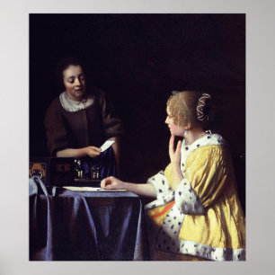 Johannes Vermeer's Mistress and Maid (1666) Poster