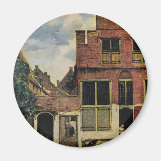 Johannes Vermeer's Street in Delft (circa 1660) Magnet