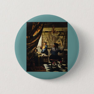 Johannes Vermeer's The Art of Painting circa 1668 6 Cm Round Badge