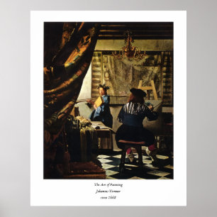Johannes Vermeer's The Art of Painting circa 1668 Poster