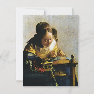 Johannes Vermeer's The Lacemaker (circa 1670) Invitation