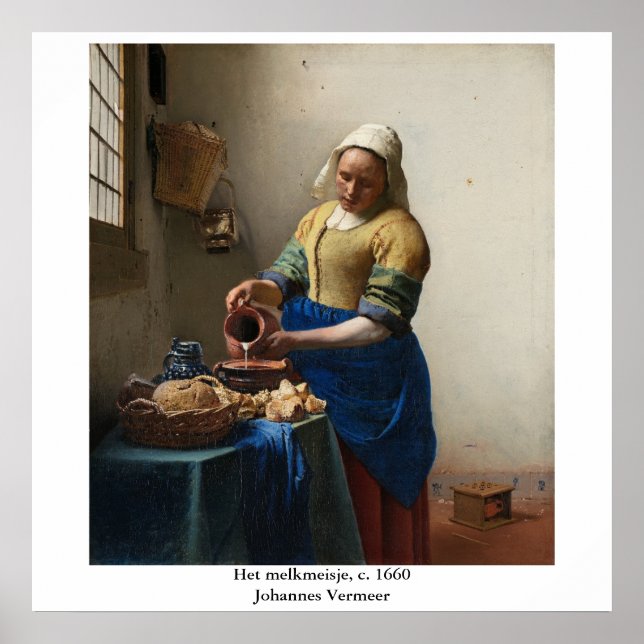 Johannes Vermeer's The Milkmaid Poster (Front)