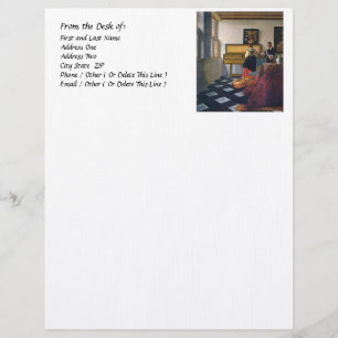 Johannes Vermeer's The Music Lesson (circa1663) Letterhead