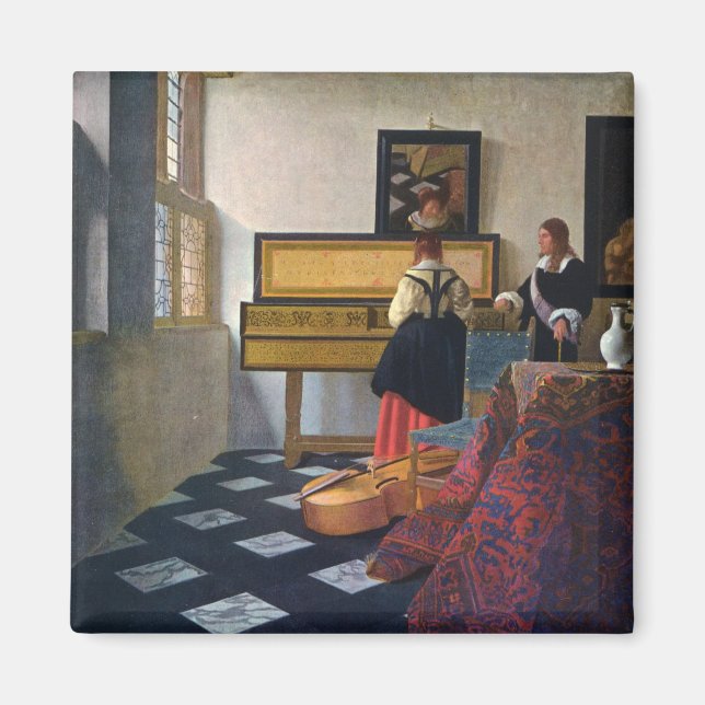 Johannes Vermeer's The Music Lesson (circa1663) Magnet (Front)