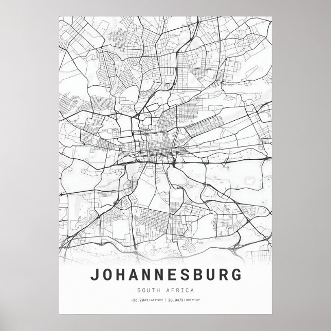 Johannesburg City Map Poster (Front)