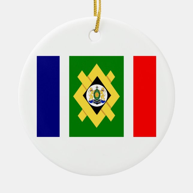 Johannesburg Flag Ceramic Tree Decoration (Front)