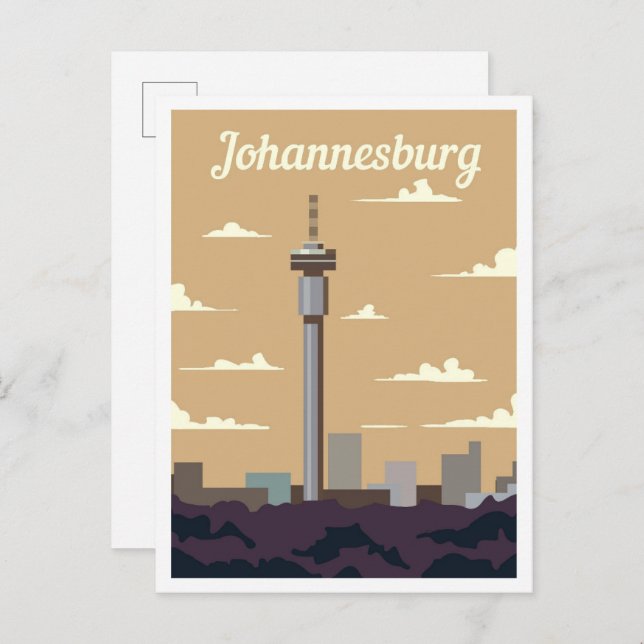 Johannesburg South Africa Art Travel Illustration Postcard (Front/Back)