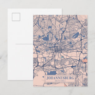 Johannesburg South Africa Breezy City Map Travel Postcard