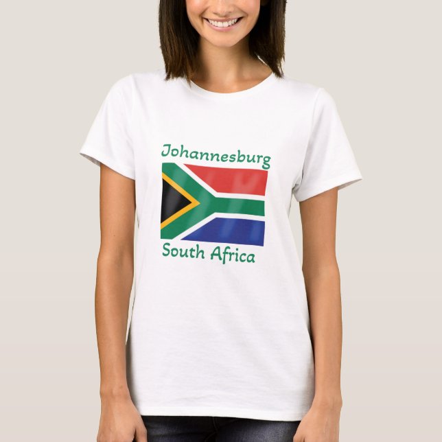 Johannesburg South Africa Flag T-Shirt (Front)