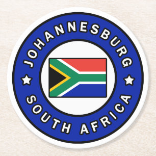 Johannesburg South Africa Round Paper Coaster