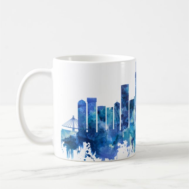 Johannesburg South Africa Skyline Blue Coffee Mug (Left)