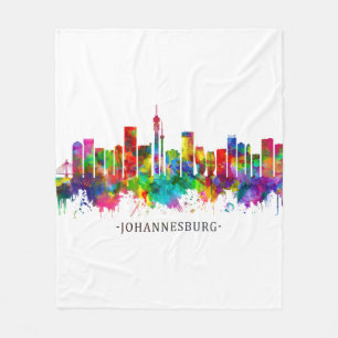 Johannesburg South Africa Skyline Fleece Blanket