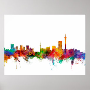 Johannesburg South Africa Skyline Poster