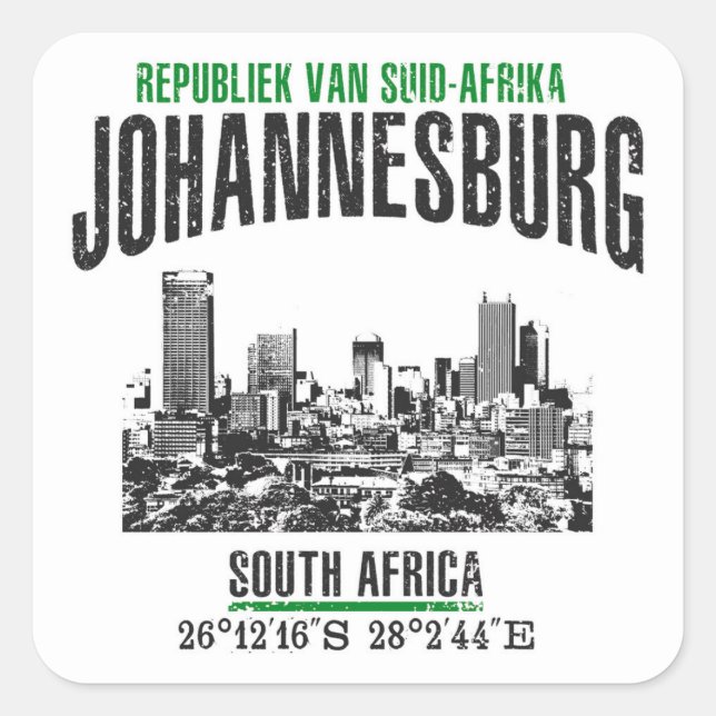 Johannesburg Square Sticker (Front)