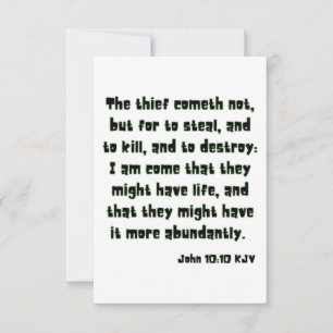 John 10:10 KJV Bible Scripture Greeting Card