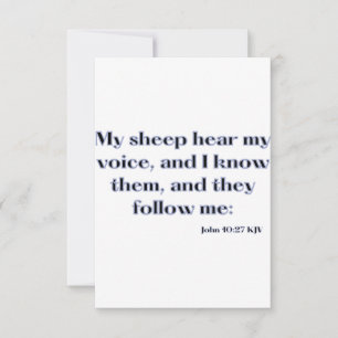 John 10:27 KJV Bible Scripture Flat Greeting Card