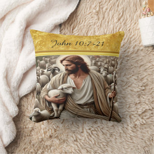 John 10:7 Shepherd Field Artwork Cushion