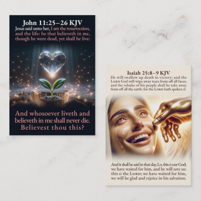 John 11:25–26 and John 11:25–26 KJV Card Box (Front/Back)
